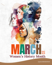 White Women's History Month Instagram Portrait template