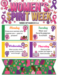 White Women's Spirit Week Flyer template