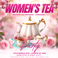 สีขาว Women's Tea Party Сообщение Instagram Template