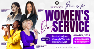 Blanc Women's Worship Service Gambar Bersama Facebook Template
