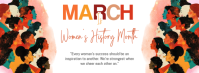 White Womens History Month Facebook Cover Photo template