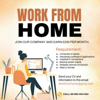 White Work From Home Promotion Template Design Instagram Post