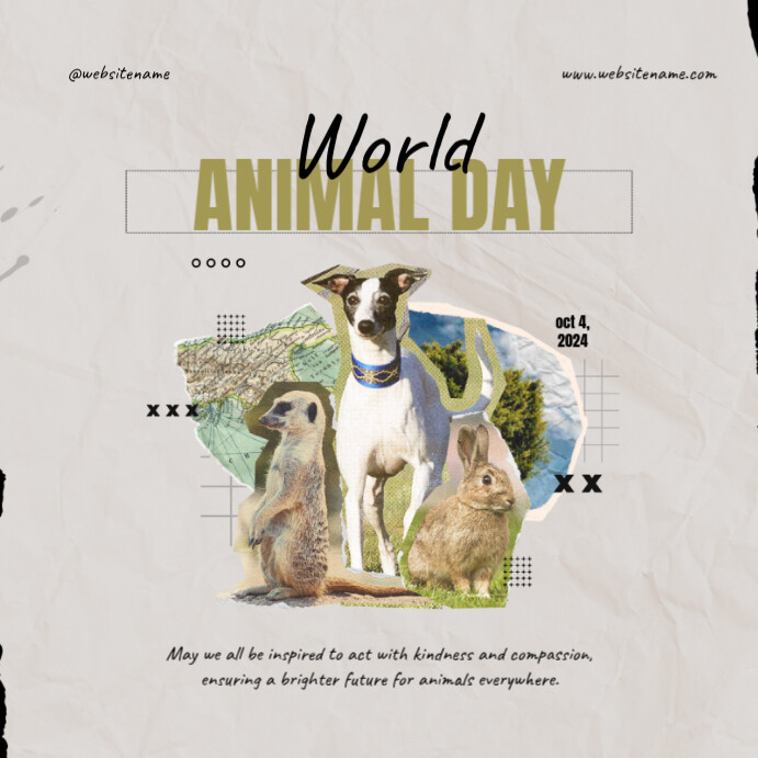 White World Animal Day Instagram Post Template | PosterMyWall