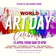 White Art Day Celebration Instagram Post Template
