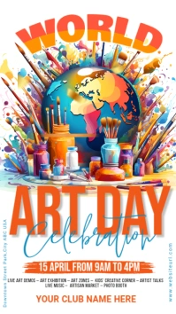 White World Art Day Instagram Story template