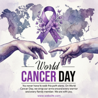 White World Cancer Day Instagram Post template