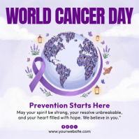 White World Cancer Day Instagram Post template