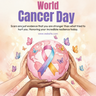 White World Cancer Day Instagram Post template