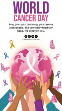 White World Cancer Day Instagram Story Indaba yaku-Instagram template