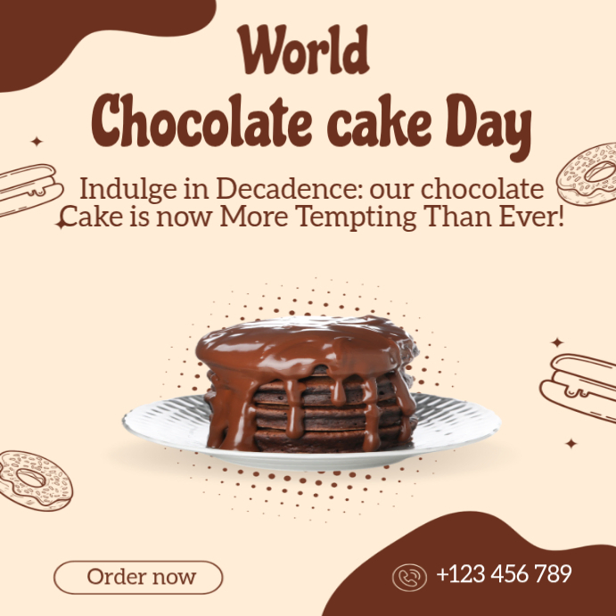 White World Chocolate Cake Day Instagram Post Template | PosterMyWall