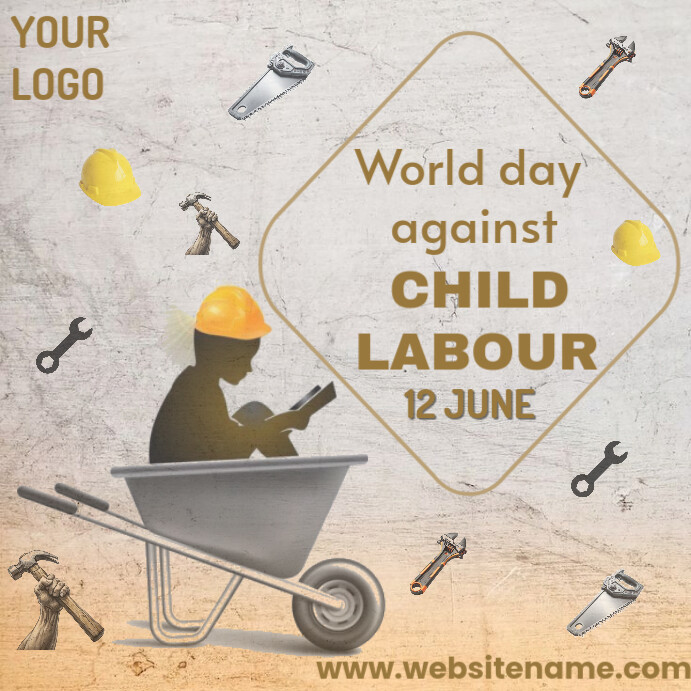 Plantilla de White World Day Against Child Labour Instagram Post ...
