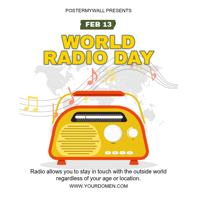 Plantilla de White World Radio Day Instagram Post | PosterMyWall