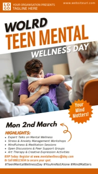 White World Teen Mental Wellness Day Instagram Story template