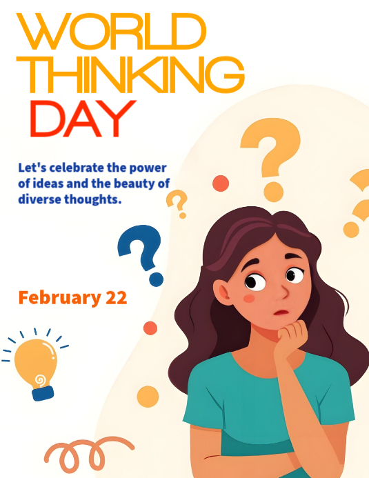 White World Thinking Day Flyer Template | PosterMyWall