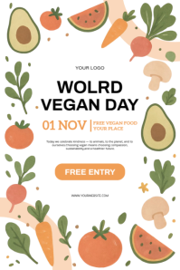 White  World Vegan Day Poster Poster template