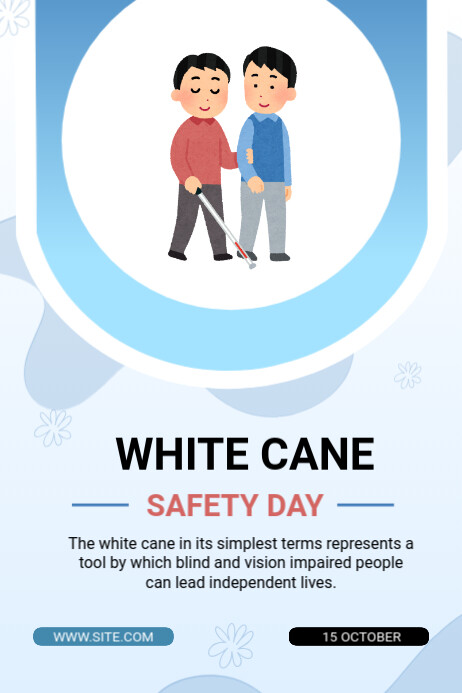 White World White Cane Day Poster Template | PosterMyWall