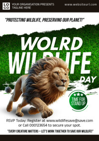 White World Wildlife Day A5 template