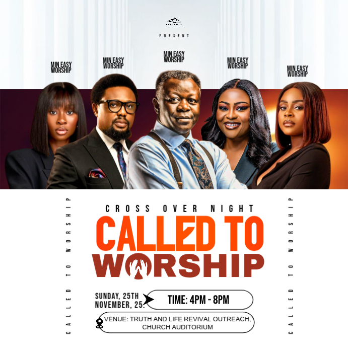 White Worship Event Instagram Post Template | PosterMyWall