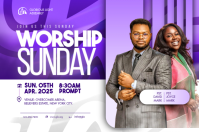White Worship Event Poster template
