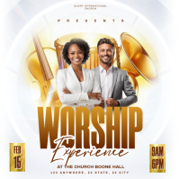 White Worship Experience Instagram Post template