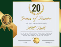 White Years Of Service Award Certificate Flyer (us Letter) template