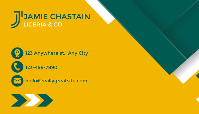 White Yellow And Green Modern Business Card template