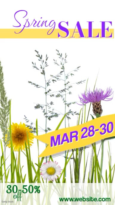 White/Yellow Floral Spring Sale IG Reel template