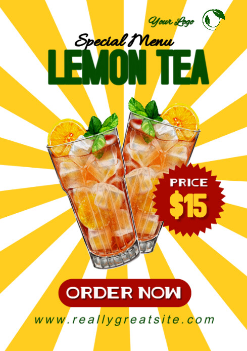 Copy of white yellow special menu lemon tea | PosterMyWall