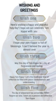 White Yom Kippur Day Greetings  Instagram Reel template