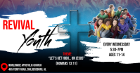 White Youth Revival Event Facebook Shared Image template