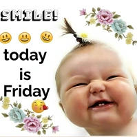 Whitee Maximalist Smile Today Is Friday Flyer Square (1:1) template