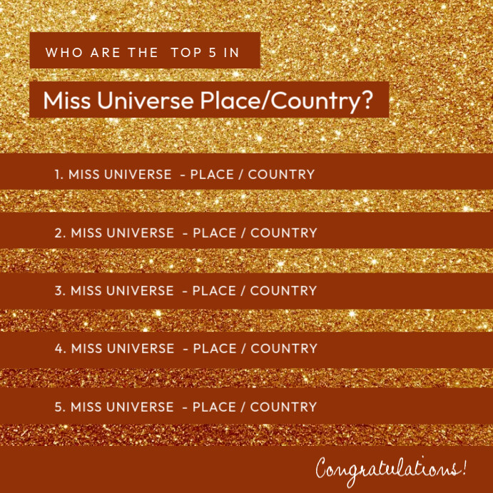 Who Are the Top 5 in Miss Universe Place / Co Publicação no Instagram template