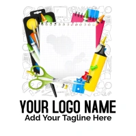 Whtie Graphing Paper, Paper School Supplies Icon, Cartoon School Supplies, Cartoon Character, Suppli Logo template