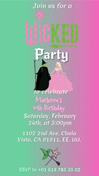 Wicked invitation Digital Display (9:16) template