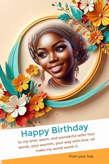 Wife's birthday Poster template