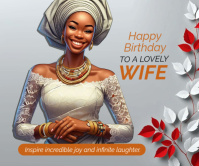 Wife's birthday Large Rectangle template