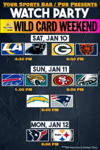 Wild Card Watch Party - NFL Playoff Weekend Poster template