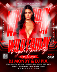 Wild friday night party poster Póster/Tablero template