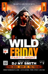 Wild friday party night 小报 template