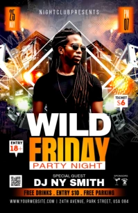 Wild friday party night Tabloid template