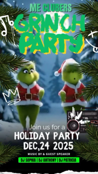 Wild Grinch Holiday Party Bash Affichage numérique (9:16) template