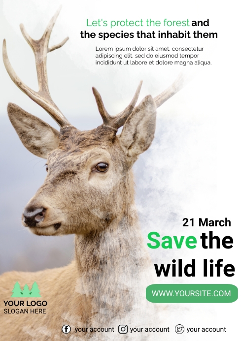 WILD LIFE TEMPLATE A4