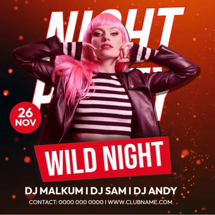 Wild Night Party Instagram Post template