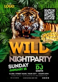 Wild Night Party A5 template