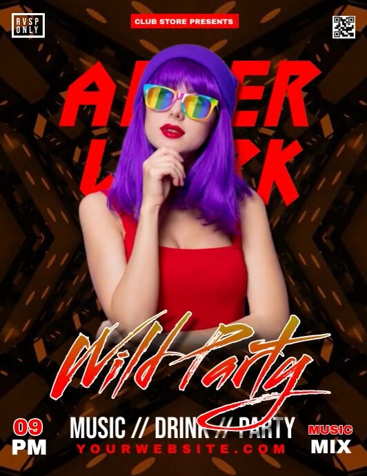 Wild Night Party Video Flyer (US Letter) template