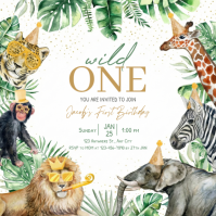 Wild One Birthday Invitation Template Instagram-Beitrag