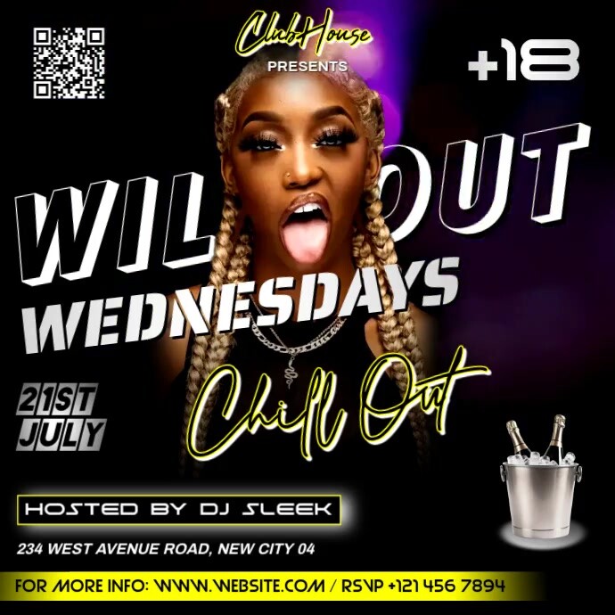 WILD OUT WEDNESDAYS CHILLOUT PARTY POSTER template