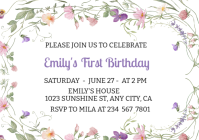 Wildflower Birthday Invitation A4 template