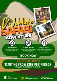 Wildlife Safari Adventure A4 template
