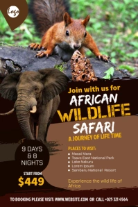 Wildlife Safari Flyer Template Banner 4' × 6'